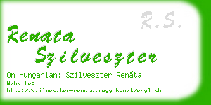 renata szilveszter business card