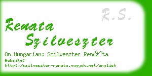 renata szilveszter business card